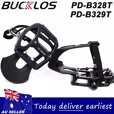 BUCKLOS Bicycle Spin Pedals With Toe Clips Non-slip Mountain Road Bike Pedals  • $35.99