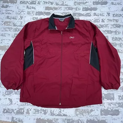 Vintage Reebok Jacket Men XL Red Black Windbreaker Track Suit Warm Up Track Y2K • $29.91