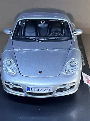 MAISTO 1:18 Diecast Model Car Special Edition Porsche Cayman S ⬜ Silver ⬜ • $45.93