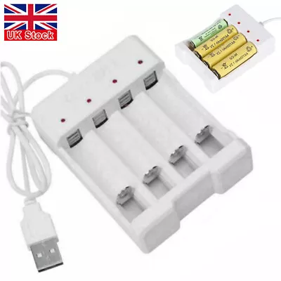 Intelligent Battery Charger 4 Slot For AA AAA NI-CD NI-MH Rechargeable Batteries • £3.95