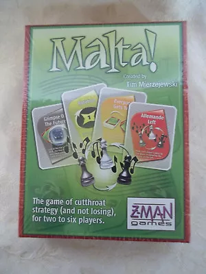Malta! Card Game Cutthroat Strategy Brand New Zman Games 8+ 2010 Stocking Stuff • $24.99