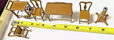 Old Vintage Tootsie Toy Dollhouse Doll House Dining Room Cart Furniture Lot • $40