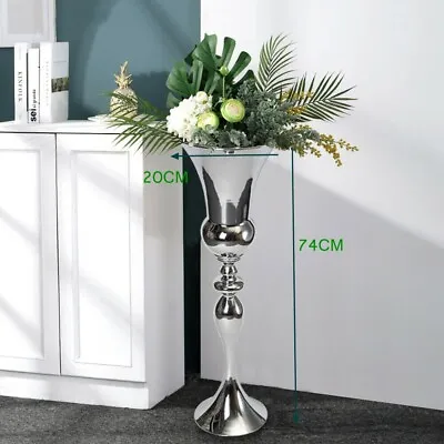 Large Flower Vase Tall Floor Standing Vase Large Glass Urn Wedding Table 74cm UK • £45