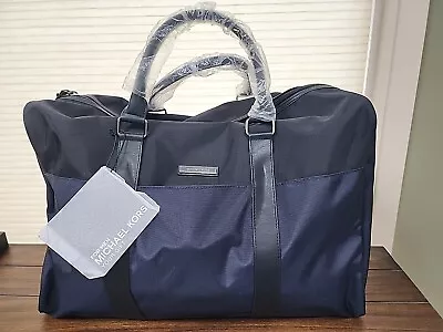 NWT Michael Kors Duffle Jet Set Blue & Black Large Weekend Travel Carrying Bag • $40