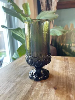 Vintage Retro TIFFIN FRANCISCAN Large Goblet Drinking Glass Madeira Green • $12