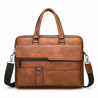 Men Classic Business Leather Laptop Bag Briefcase Work Cases Messenger Bags • £21.19