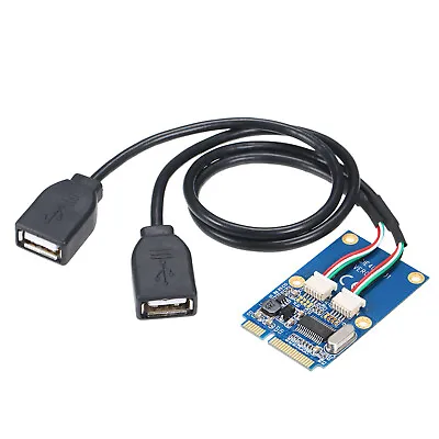 Mini PCI-E PCI Express To 5 Pin Dual USB 2.0 Adapter Riser Expansion Card • $8.87