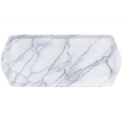 Long Narrow 38cm White Grey Marbled / Marble Tea Coffee Drinks Nibbles Tray  • £11.50