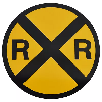 Yellow Metal Caution Railroad Crossing Road/Street Sign Warning Train RR XING • $15.98