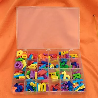 Large Lot 208 Mixed Colors Vintage Plastic Magnetic Alphabet Letters • $22.50