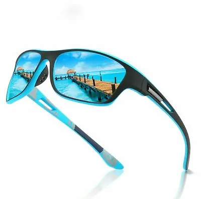 Polarized Sunglasses Men Women Retro Square Sport Driving Cycling Fishing UK  • £6.99