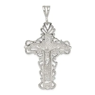 Sterling Silver Crucifix Pendant Religious Jewelry 60mm X 33.4mm • $39.90
