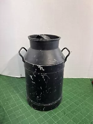 Vintage MILK CAN W/ Lid Metal Rustic Dairy  Country Rustic Steel Garden 16” Tall • $40