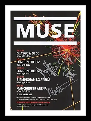 Muse Entire Band Autographed Signed & Framed Photo Print • £19.99