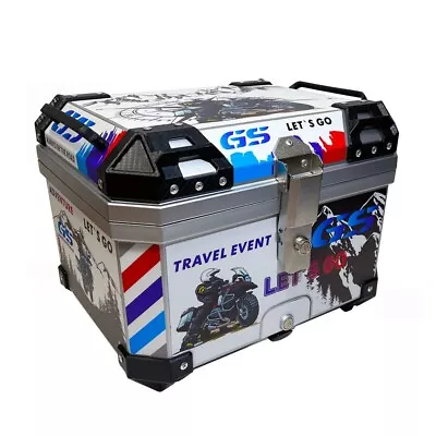 MYK Motorcycle Top Box Tail Trunk Luggage Case Capacity 45Lts Weather Resistant • $117.90