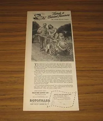 1947 Vintage Ad Rototiller Farm Tiller Frazer Farm Equipment YorkPA • $11.58