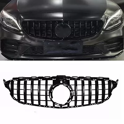 Front Bumper Grill Grille For Benz C Class W205 C300 C250 C43 2019-2021 Black Au • $158.43