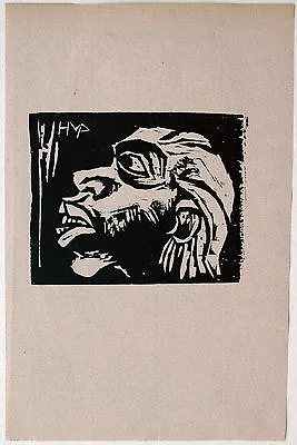 Hermann Max Pechstein 1881-1955: Mask 1918 Woodcut Bridge Artist • $905.72