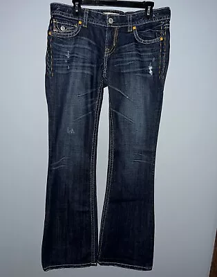 Mek Denim Women's Blue Jeans New York Bootcut Distressed 30x34 • $17.99