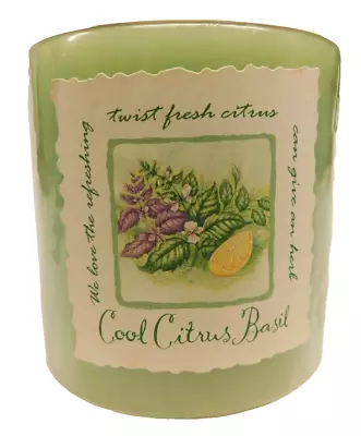 NOS White Barn Candle Co Cool Citrus Basil 3”x3” Pillar Candle 40 Hour Burn • $9.99