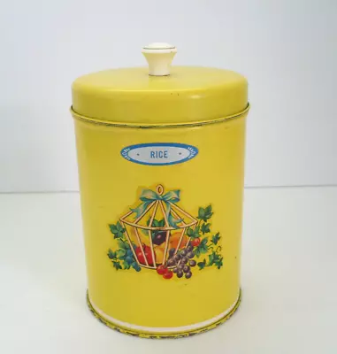 Vintage Metal Rice Canister • $12.95