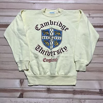 Vintage 80s Cambridge University England Crewneck Sweatshirt Crest Size Small • $44.99