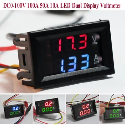 0-100V 10A 50A 100A 500A Voltmeter Ammeter LED Dual Digital Volt Amp Meter Gauge • $3.55