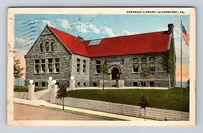 McKeesport PA-Pennsylvania Carnegie Library Antique Vintage Souvenir Postcard • $7.99