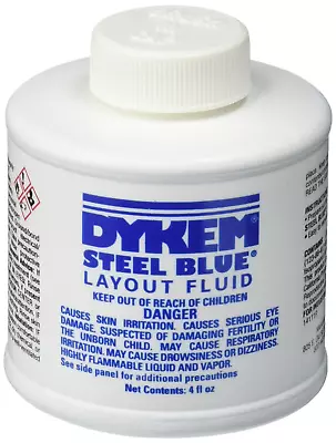 Dykem 80300 Steel Blue Layout Fluid Brush-in-Cap (4oz) • $21.96