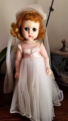 Lissy Bride Doll Madame Alexander 1949 12  W/Stand Vintage Sleep Eyes Jointed • $49