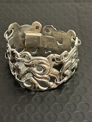 Vintage Mexican Silver 7  Hand Made Panel Link Bracelet Maybe TAXCO 49.06 Grams • $175