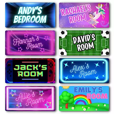 Boys Bedroom Girls Room Sign Personalised Name Kids Door Childrens Nursery Decor • £5.99