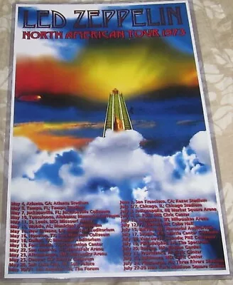 $14.99 • Buy Led Zeppelin 1973 North American Tour Replica Concert Poster 