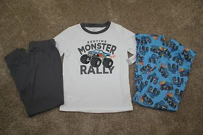 Carters Monster Rally 3-Piece Pants Pajamas Set Truck Spring Boys Size 10 NWT • $13.58