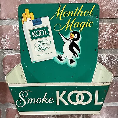 Vintage Menthol Magic KOOL CIGARETTES Penguin Logo Tin Litho Advertising • $124.95