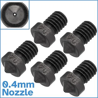 5pcs 0.4mm Hardened Steel E3D V6 Style Nozzle 1.75mm Filament 3D Printer Part • $19.95