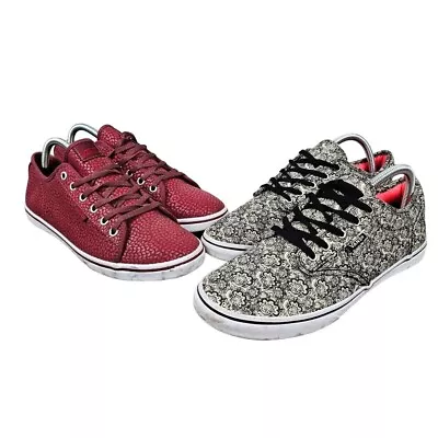 Vans Womens Atwood Low Tribal Print Shoes 2 Pairs Size 10 Leaf Skate Pattern • $29.99