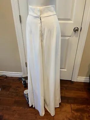 BY. Bonnie Young White Wide Leg High Waist Pants Size 8 (US) NWT! • $226.80