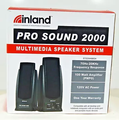 INLAND PRO SOUND 2000 Multimedia Speaker System Computer Portable Music Audio • $12.77