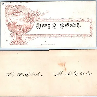 X3 LOT C1880s Detrick Calling Cards Names Litho Color Art Die Cut Trade Mary C51 • $8.25