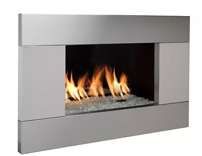 Gas Fire Ignite Pittsburgh Wall Inset Slide Control Wall Mounted Silver Frame • £599.99