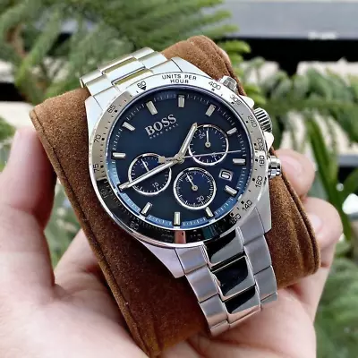 £94.99 • Buy New Genuine Hugo Boss 1513755  Stainless Steel Silver Blue Dial Men's Watch Uk