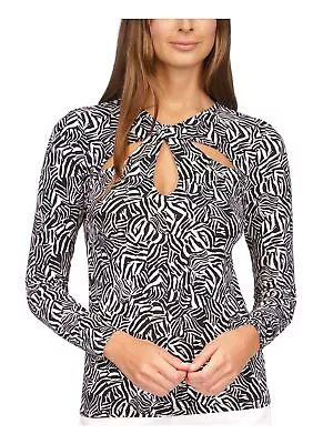 Michael Michael Kors Womens Printed Twist Keyhole Top Black/White US XL • $21