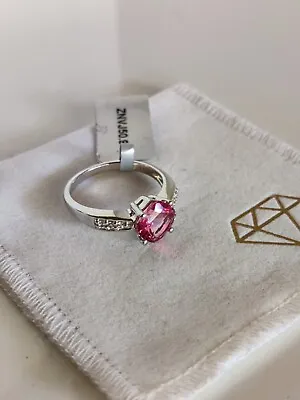 Qvc Diamonique Sterling Silver Ring. Size R -S.  • £12