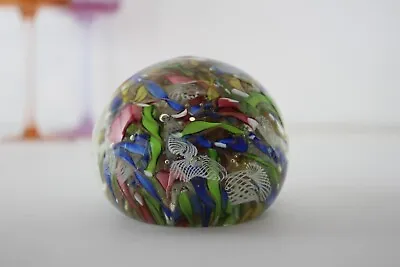 Vintage AVEM Murano Glass Scramble Cane Paperweight - Large • £35