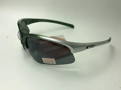 Maxx HD Sunglasses Domain Smoke  HDP Green-Silver Polarized Golf Fishing • $19.49