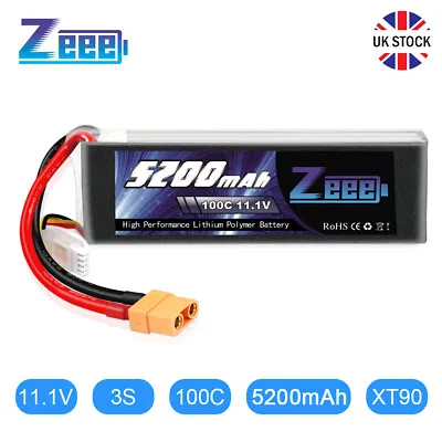 £43.99 • Buy Zeee 3S Lipo Battery 11.1V 5200mAh 100C XT90 For RC Car Truck Drone Helicopter
