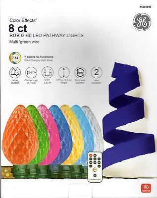 Ge 5280890 8ct Multi Color Multi-function G-60 Led Pathway Lights - New! • $44.99