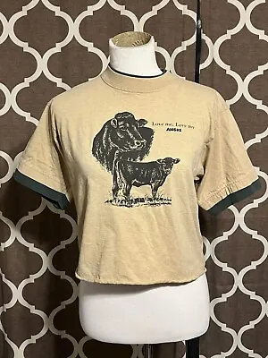 Vintage Cow Shirt Crop Top Cropped Farm Farming 90s Single Stitch Women’s M/L • $37.85
