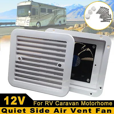 White 12V RV Caravan Side Air Trailer Vent Cooling Ventilation  Mute Exhaust Fan • $23.98